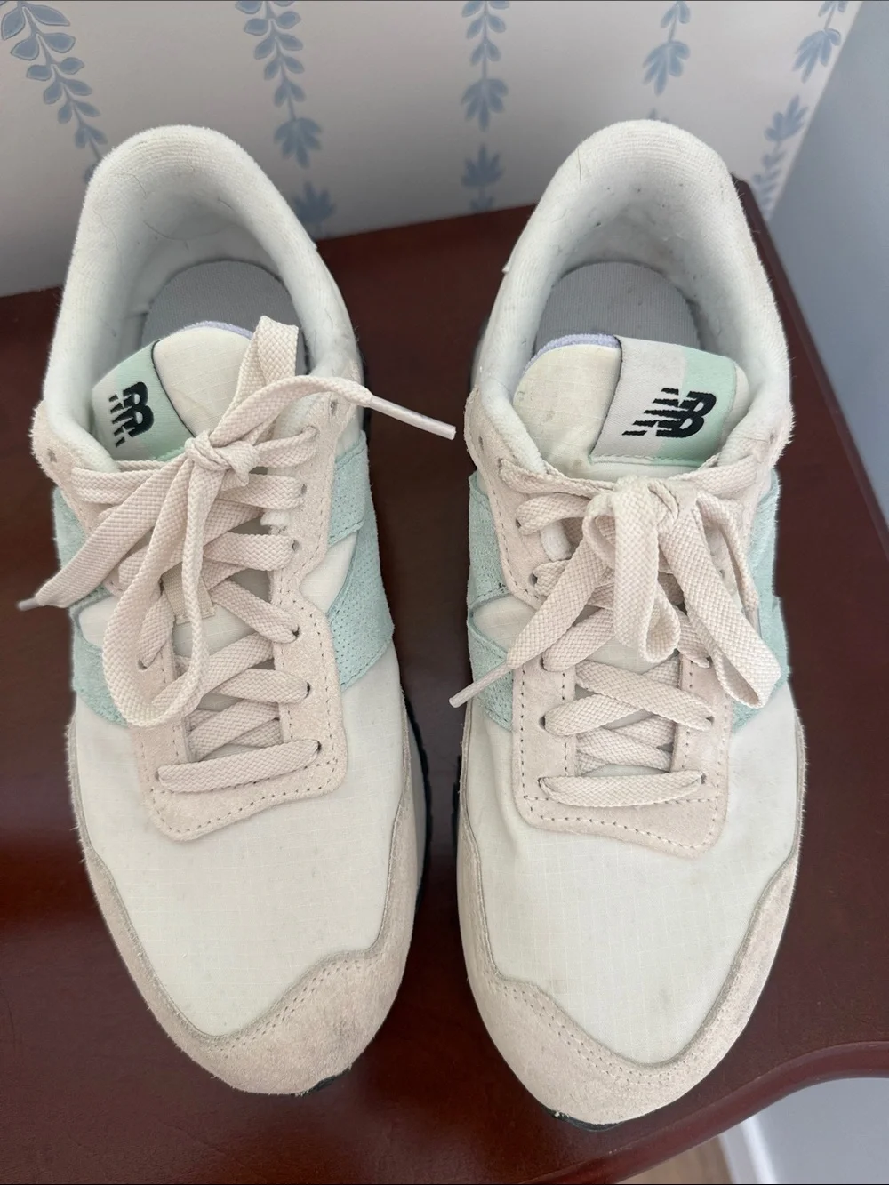 New Balance Women’s 237 Retro Sneakers in Mint and Cream
